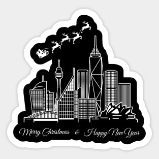 Merry Christmas Happy New Year Sydney Australia Sticker